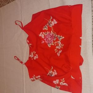 Bright red floral small
